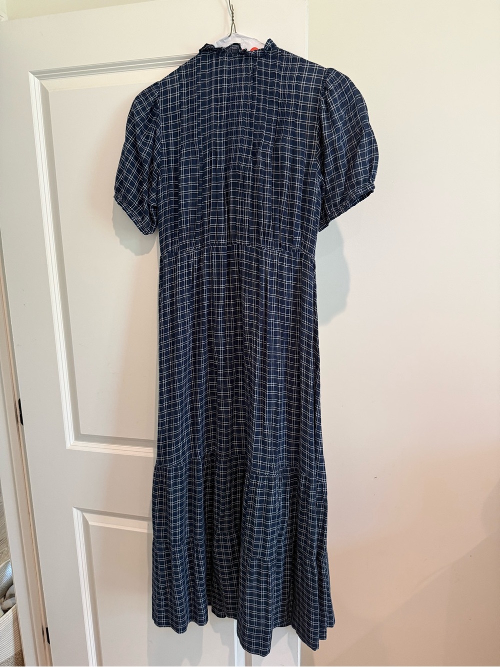 doen Button-Front Navy Plaid Midi Dress - Picture 4 of 5